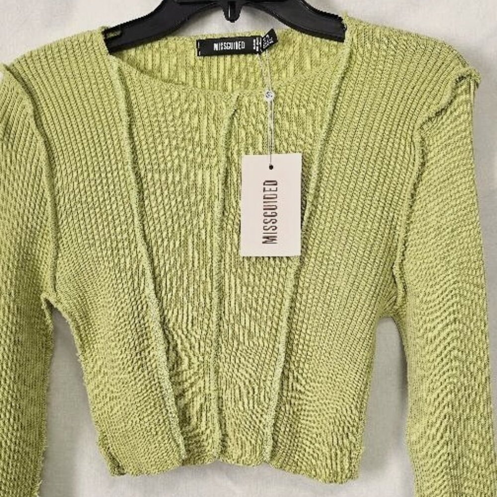 Missguided Exposed Seam Long Sleeve Crop Top